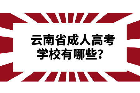 云南省成人高考學校有哪些？